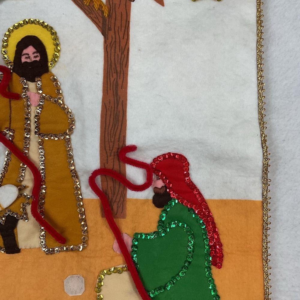 Christmas Advent Calendar Felt Sequins Handmade Wall Hanging Incomplete READ - Picture 6 of 14